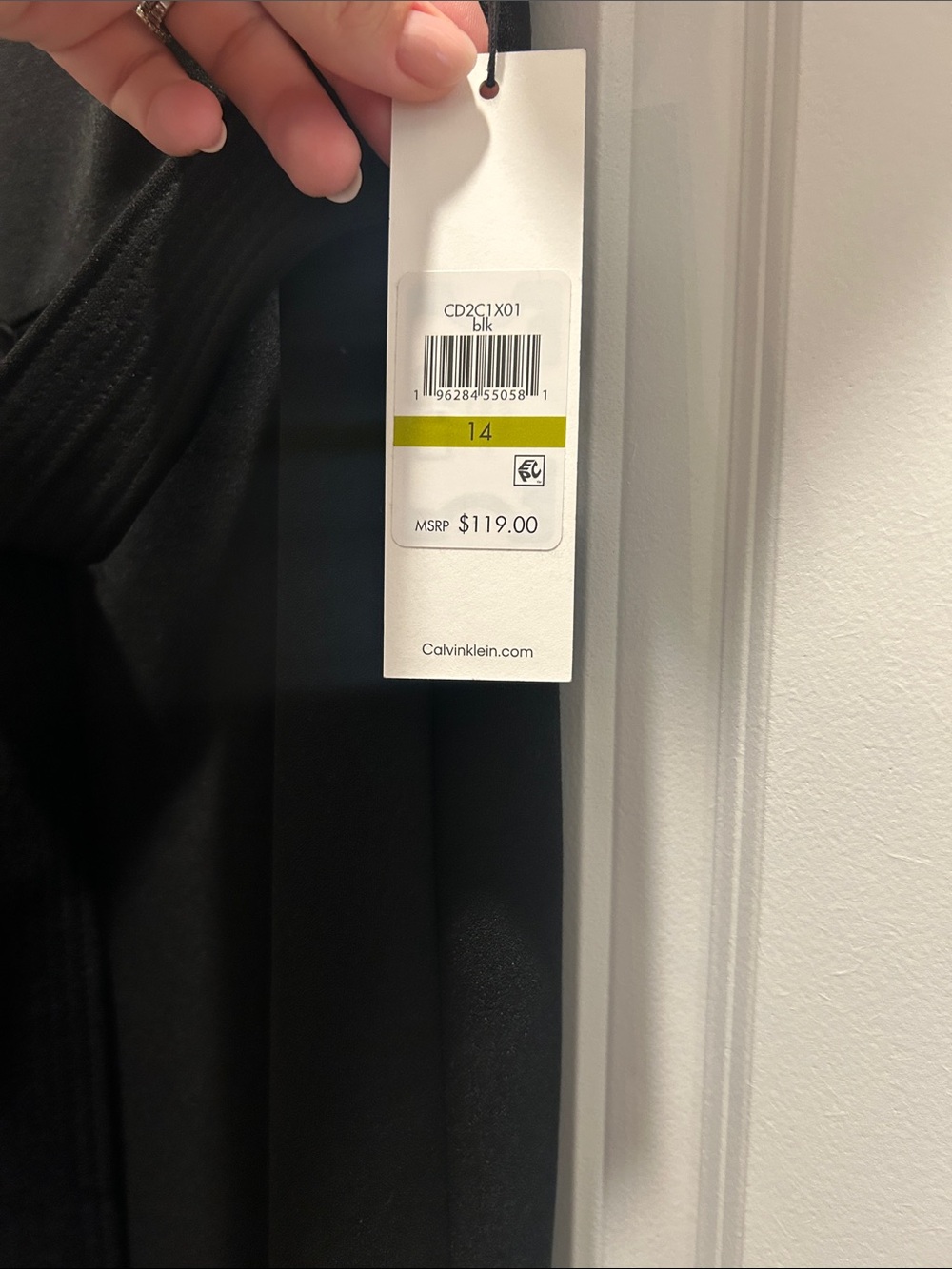 NWT Calvin Klein Black Belted Dress size 14 - Picture 5 of 10